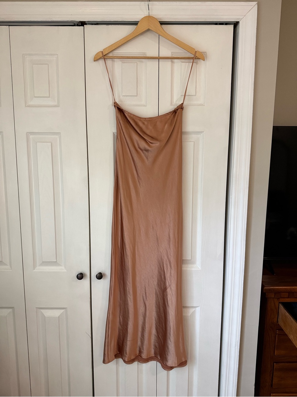 Slip Midi Dress in Dusty Rose